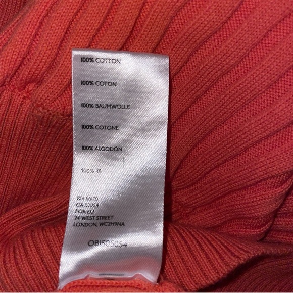 Free People FP Beach Orange Ribbed Short Sleeve Cotton Sweater Dolman XL - Picture 7 of 7